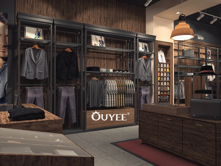 Boutique Men's Clothing Store Furniture,Retail Men Garment Shop Displays For Clothes Rack Shop