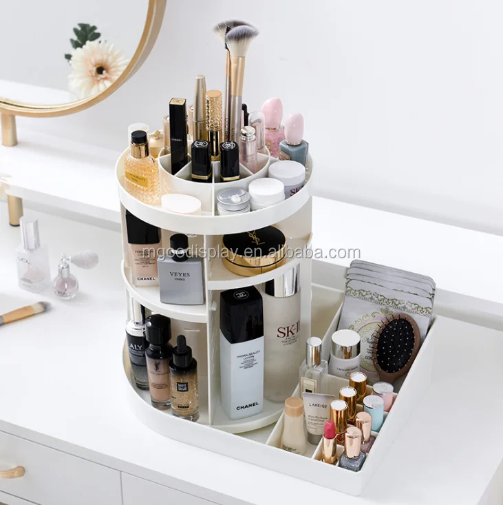 360 Rotating Makeup Organizer,Diy Adjustable Makeup Carousel Spinning Holder Storage Rack,Large
