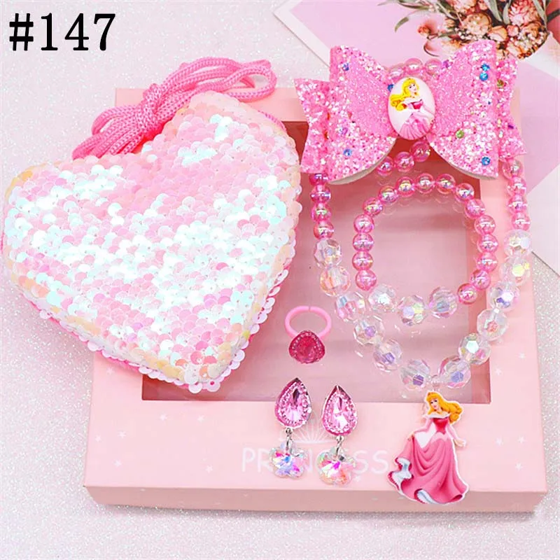 Latest Princess Beads Necklace Bracelet Hair Clips Jewelry Set Gift For ...