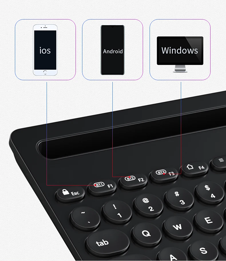 wireless bluetooth keyboard ipad connects to mobile phone tablet