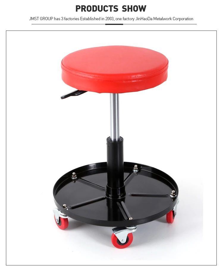 Adjustable Mechanic's Rolling Creeper Seat Chair Stool Tray Padded Motorcycle Repair