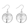 2020 Tree of Life Stainless Steel Statement Earrings for Women Big Hollow Silver Color Dangle Earrings Jewellery