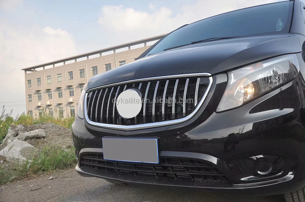 Black Diamond Front Grille For Mercedes W447 V Class V200 220 250 260 15 18 Without Camera