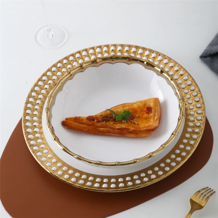 best selling wedding banquet party round cheap flat white plate