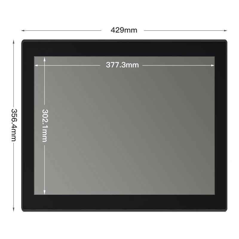 19 Inch Industrial Embedded Panel PC Aluminum Pure Flat Panel Smart AIO Computer PCAP Touch AMD Android Tablet All-in-One