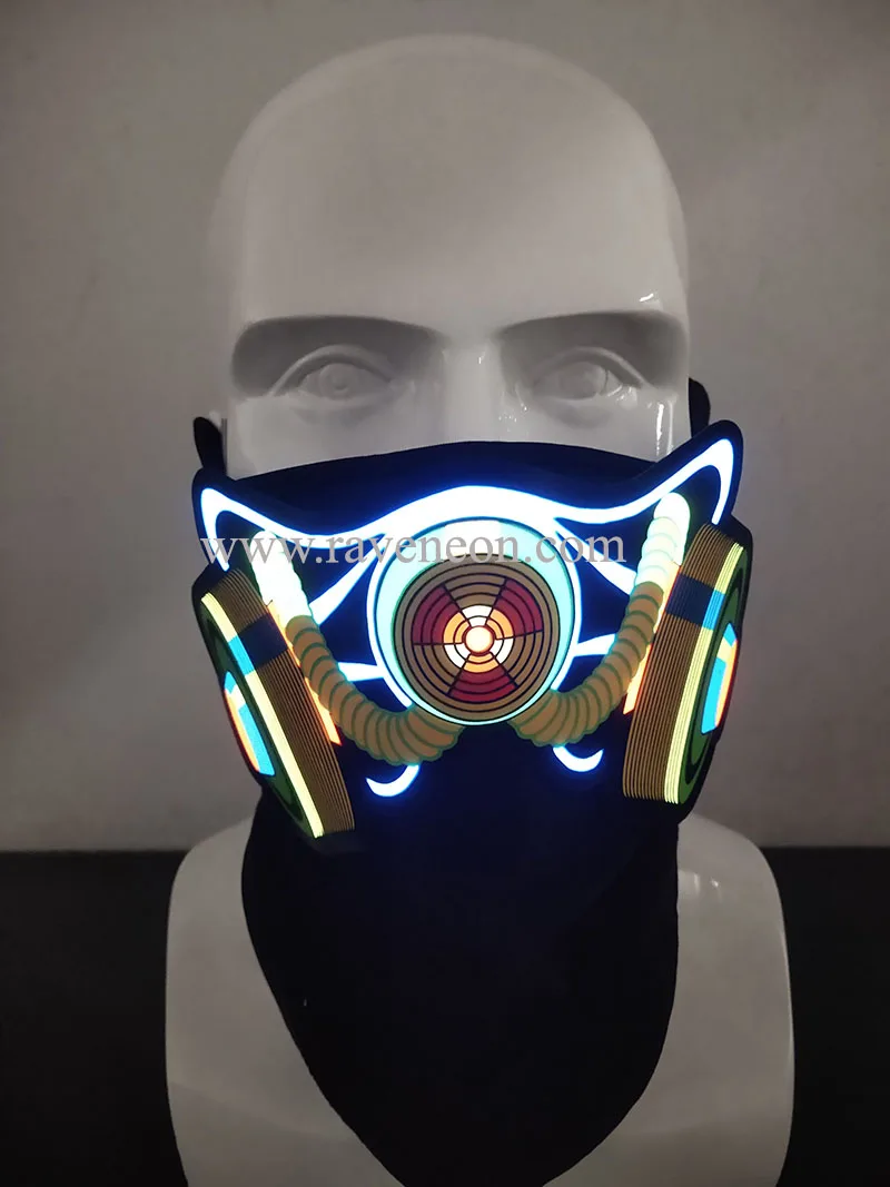 Hot Design Customized Led Rave Sound Activated Facemask For Festival ...