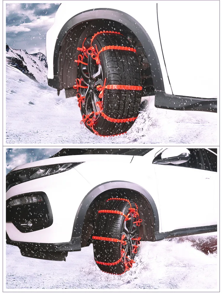 Beaviety Chaînes à neige universelles épaisses antidérapantes pour roues de voiture 