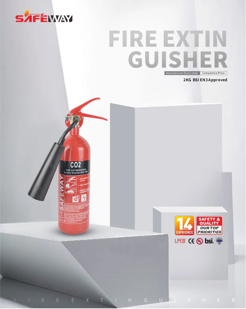 3kg co2 fire extinguisher portable Carbon Dioxide Fire Extinguisher with horn/nozzle