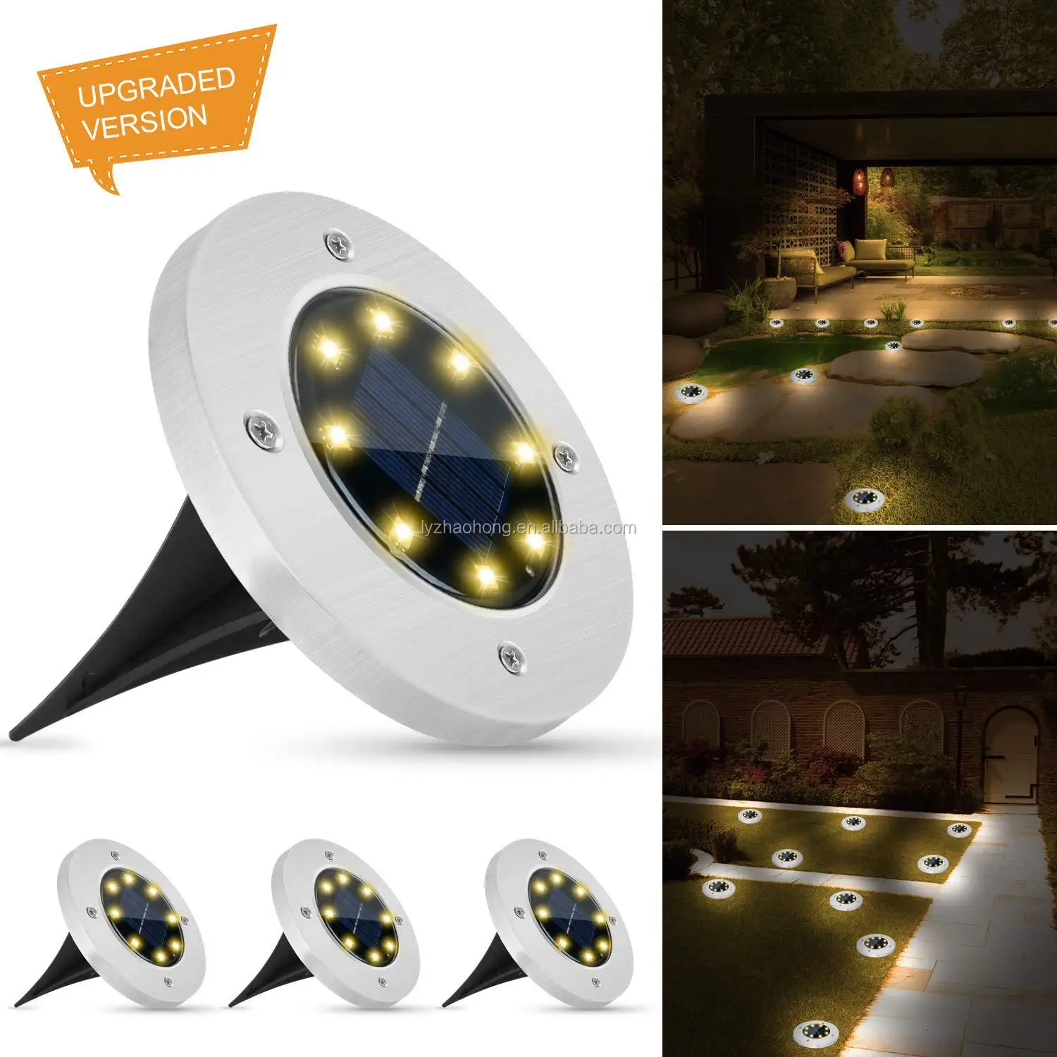 Inground Uplight Waterproof Solar Buried Lamps Led Garden Lawn Solar ...