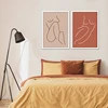 Abstract one line girls Sketch Printable posters paper print drawing art deco wall
