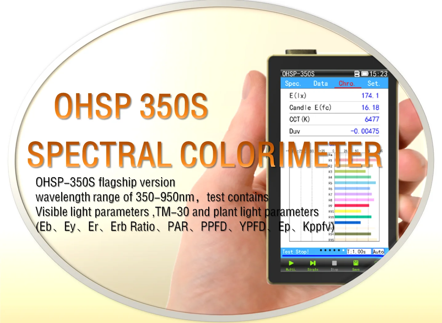 ohsp350s 350-950nm portable nir spectrometer