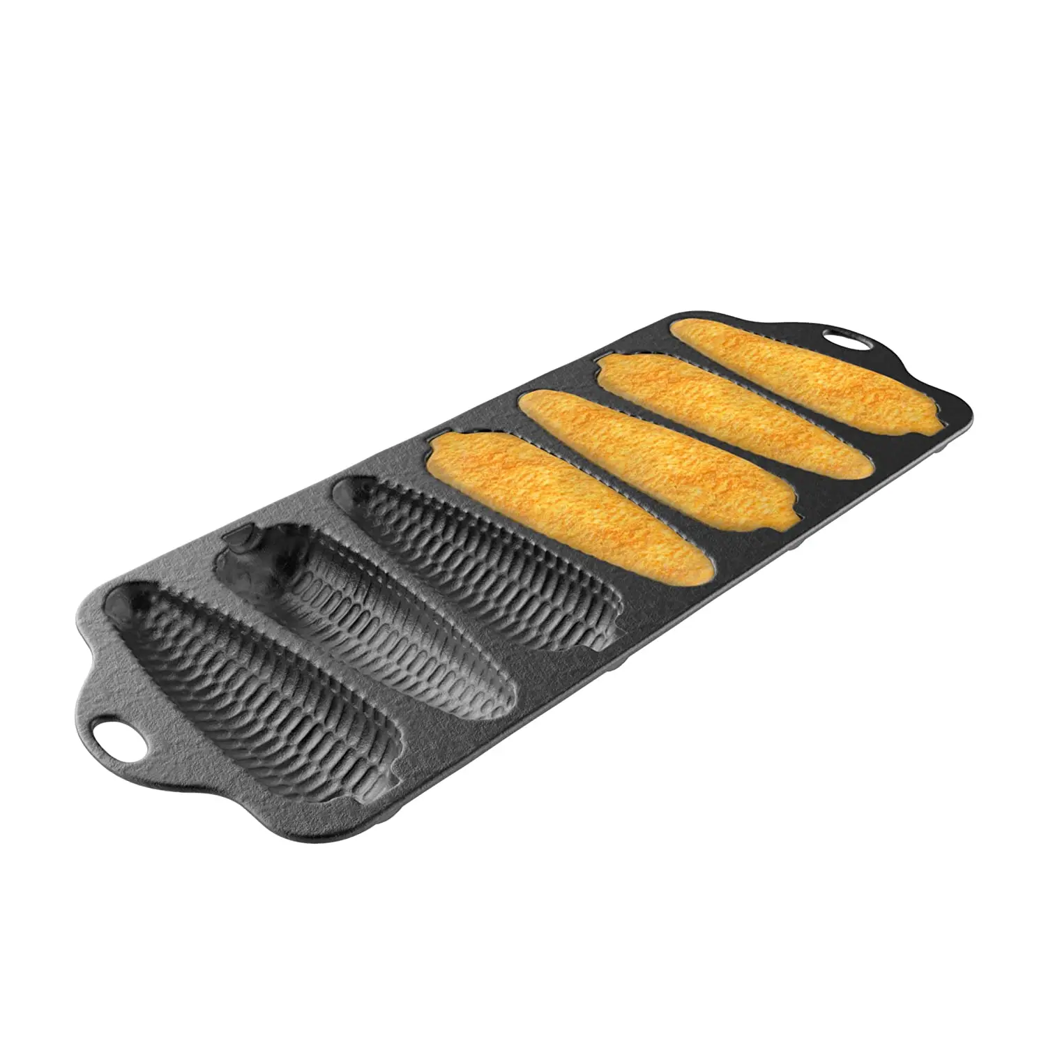 cast iron cornbread pan-pre-seasoned bakeware with 7 corncob