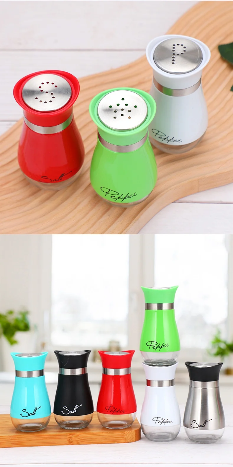 product wholesale customized 4oz stainless steel glass spice jar 120ml seasoning bottle jars set-1