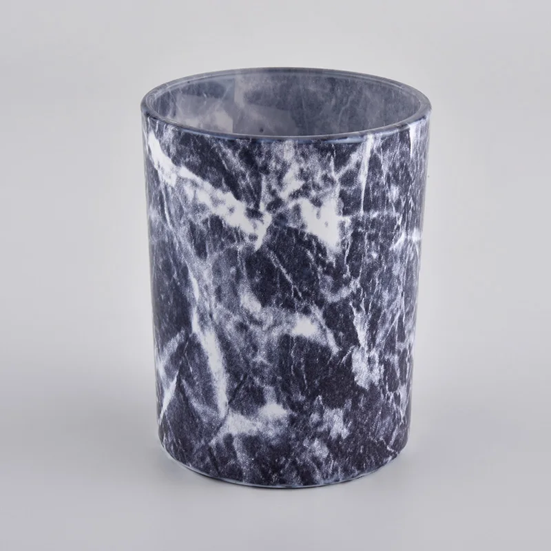 marble painting glass candle holders