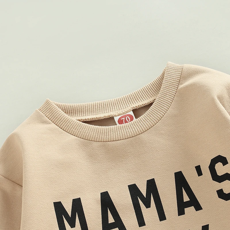 2pcs Boys Clothing Sets Outfit Mama's Boy Letter Pullover Sweatshirts