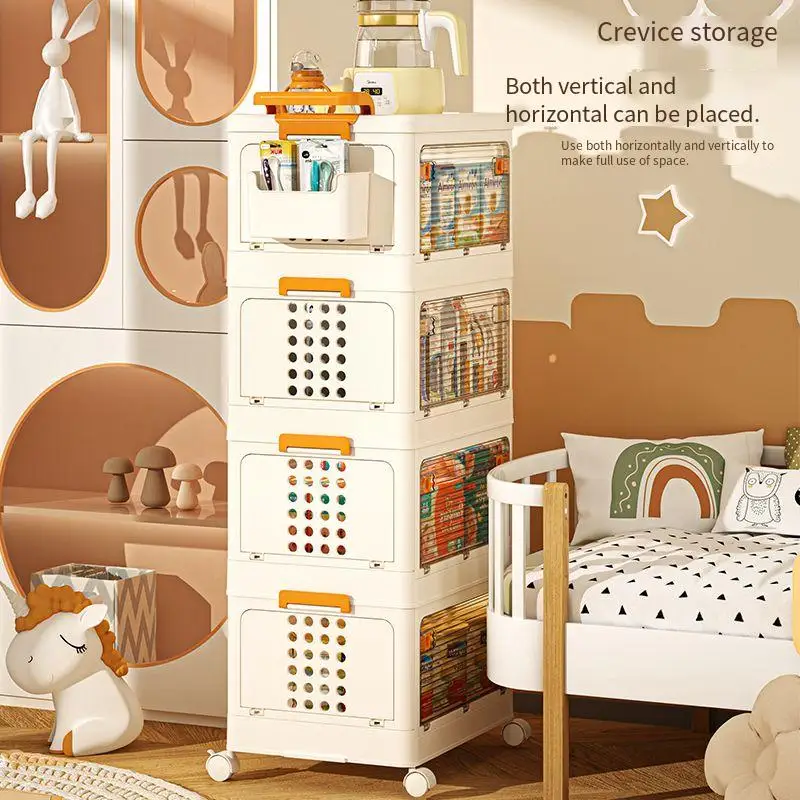 Five-level Plastic Standing Type Storage Rack For Children's Clothing ...