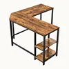 Corporate Furniture Manufacturers Modern Style Iron Wood Expandable Desk Table Mid Century Computer Desk
