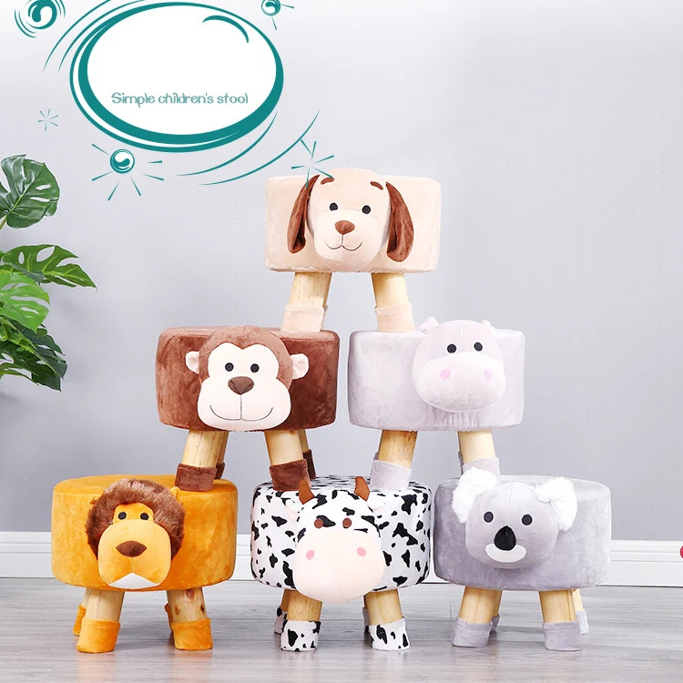 Creative Children Small Bench Low Footstools Dog Velvet Ottoman Pouf Moderne Animal Stool Buy