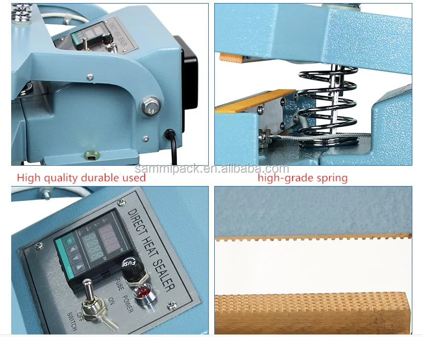 Factory Direct hot sale Double heat Foot inpulse plastic bag sealing machine aluminum foil bag sealing machine