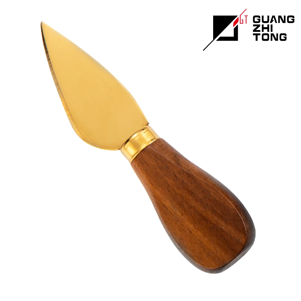 Best Sellers 4 Pcs Black Walnut Wood Handle Cheese Knife Set With Pvd Coating Buy Cheese Knife