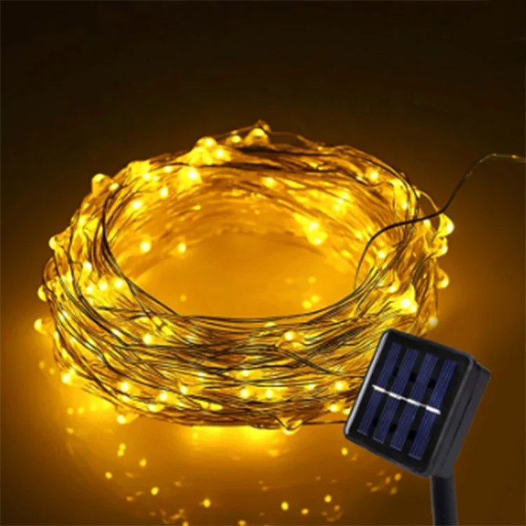 Newish 100 Bulbs Christmas Waterproof Outdoor Copper Wire String Chain Rice Mini Led Solar Fairy Light For Decoration