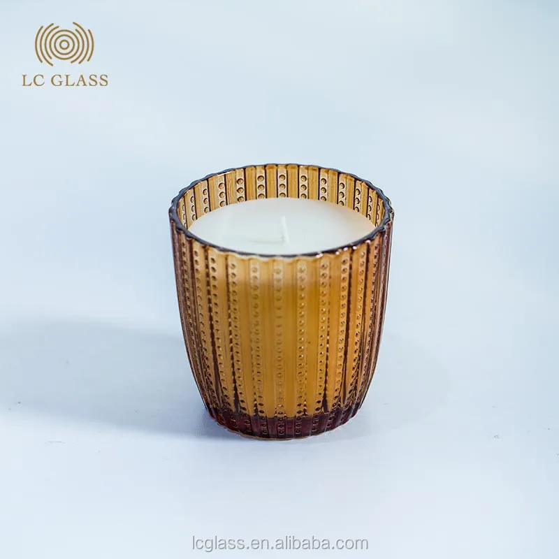 Popular New Design Candle Glass Jar With Color & Candle Wax In Bulk