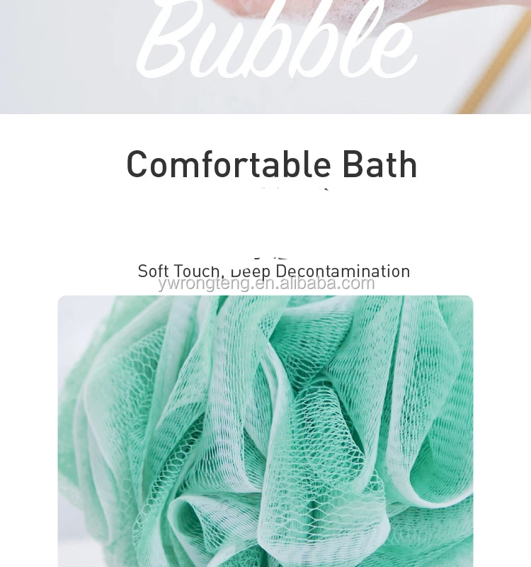 Bamboo Charcoal Bath Sponge Shower Loofahs Pouf Ball,Fluffy Mesh Puffs