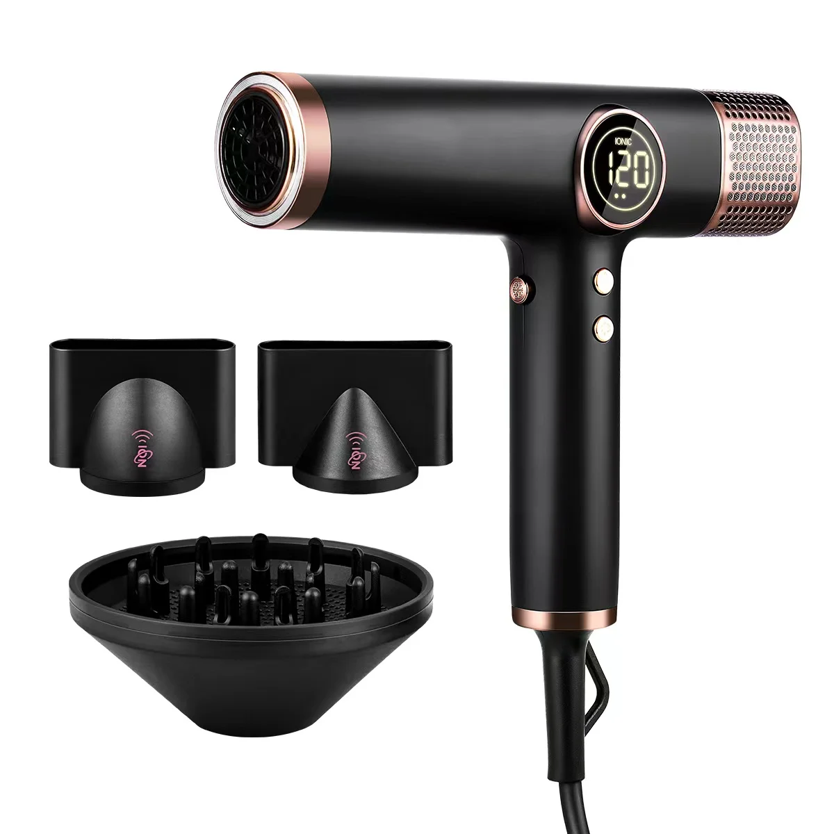 110000rpm Bldc Motor Hair Dryer Auto Hair Curler Magnetic Nozzles And ...