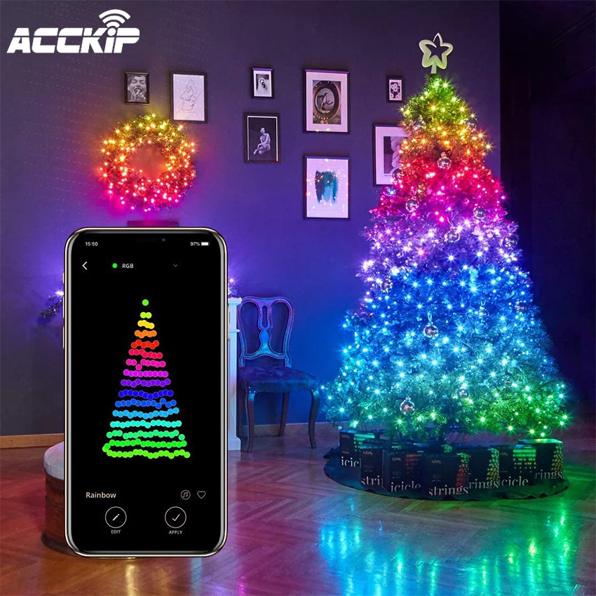 Twinkly Customized Length Twinkly Smart Christmas Tree Lights Smart Controlled Christmas Tree And Twinkly Strings