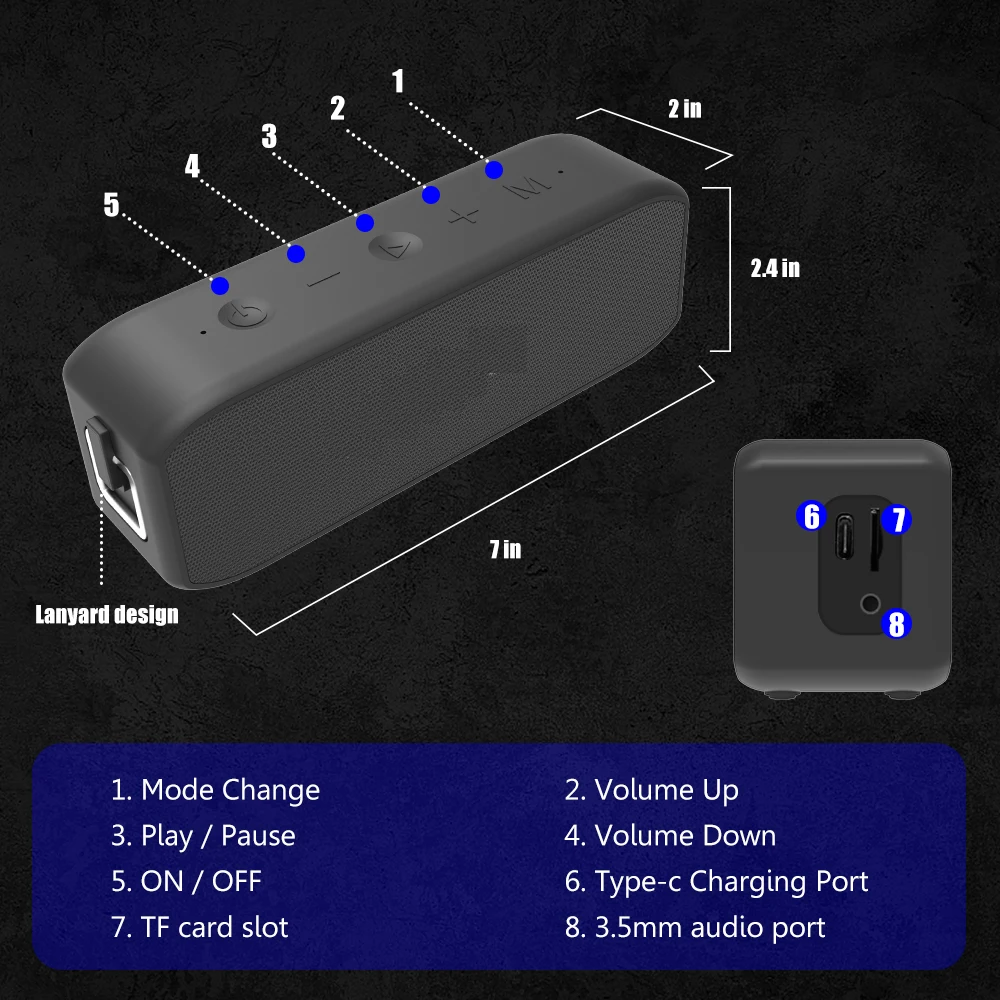 20W Loudspeaker Box Great BT Hifi Stereo High Quality Mini dj Portable Wireless Bluetooth Speakers - ANKUX.COM