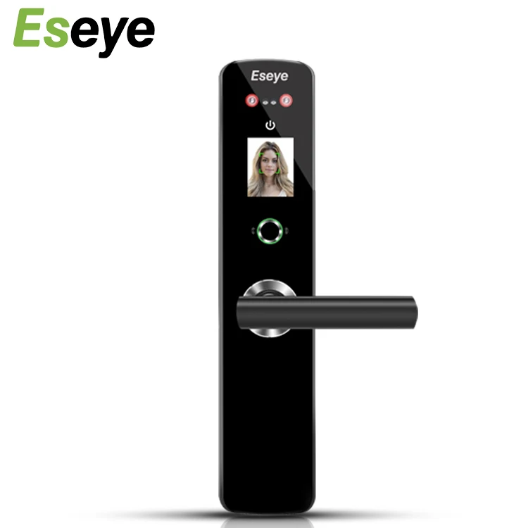 Eseye Cheap Biometric Digital Sliding Security Camera Handle Face Recognition Keyless
