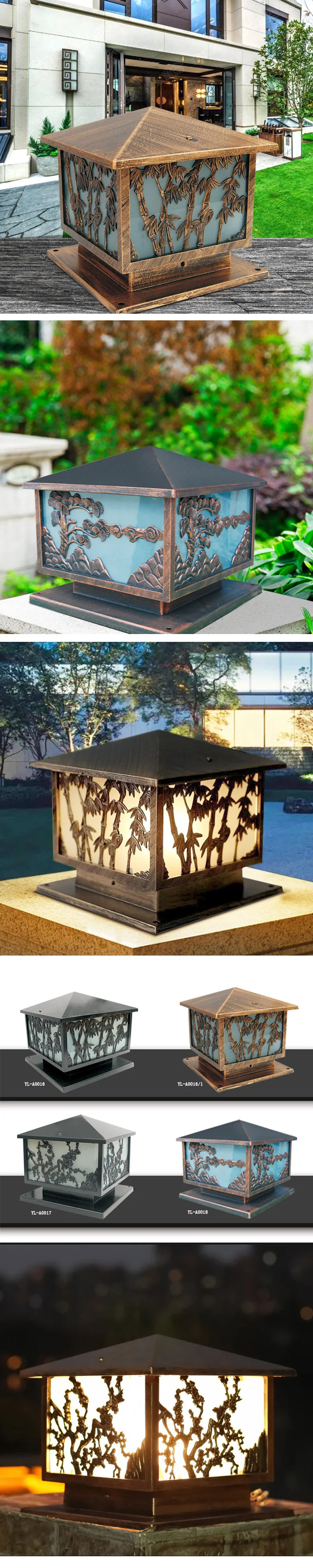 Outdoor Garden Post Lantern lamp solar Pillar Lights Waterproof IP65 Garden Stigma Column solar Light