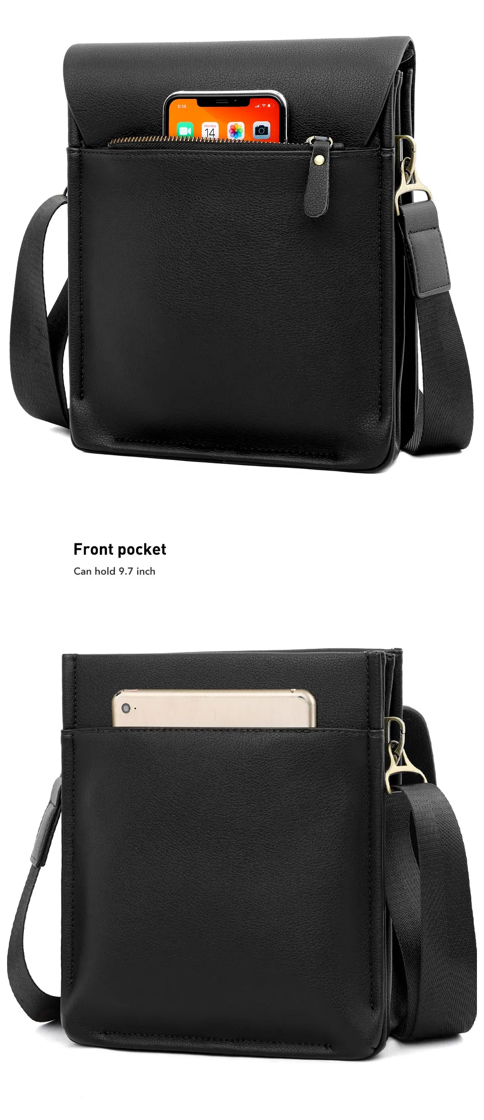 Vicuna Polo Logo Custom Hot Selling Men's Bag Wholesale Soft Pu Leather