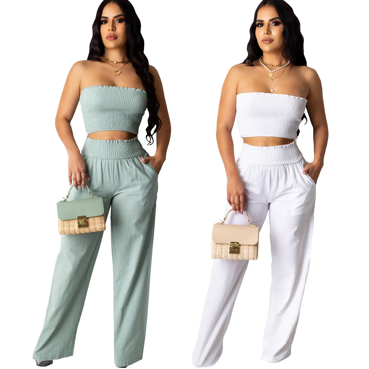 Women Fashion 2020 Summer Crop Top Wide 