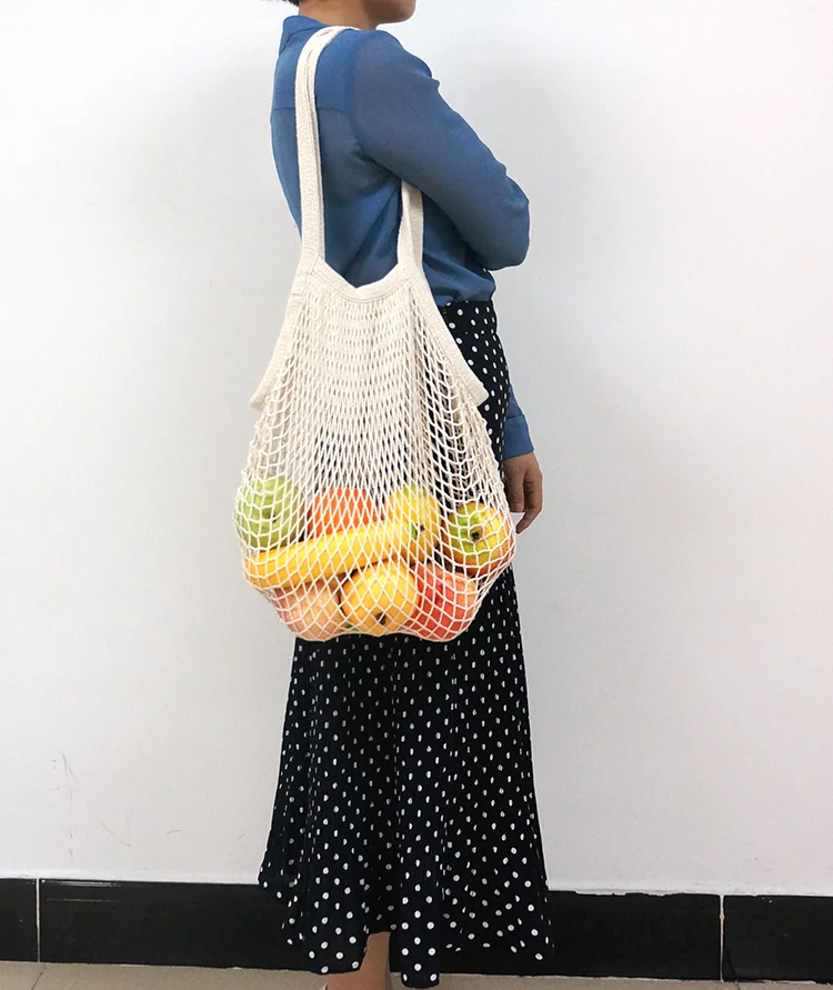 Factory Direct Sell Fashion Mesh Bag For Fruit Shopping Use Tote Sling