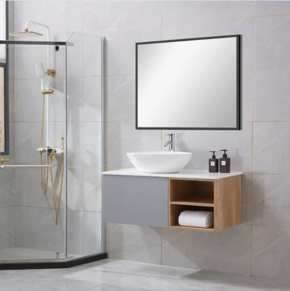 Modern Single Sink Style Wall Mounted Bathroom Cabinet Set