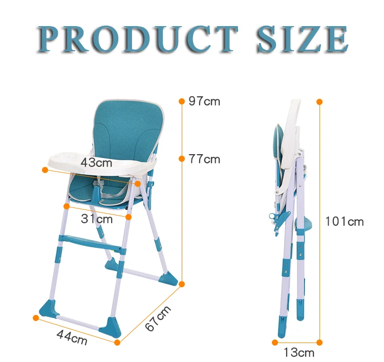 Marketing corporate promotional gift items High quality adjustable plastic toddler food sitting baby folding chair for sale