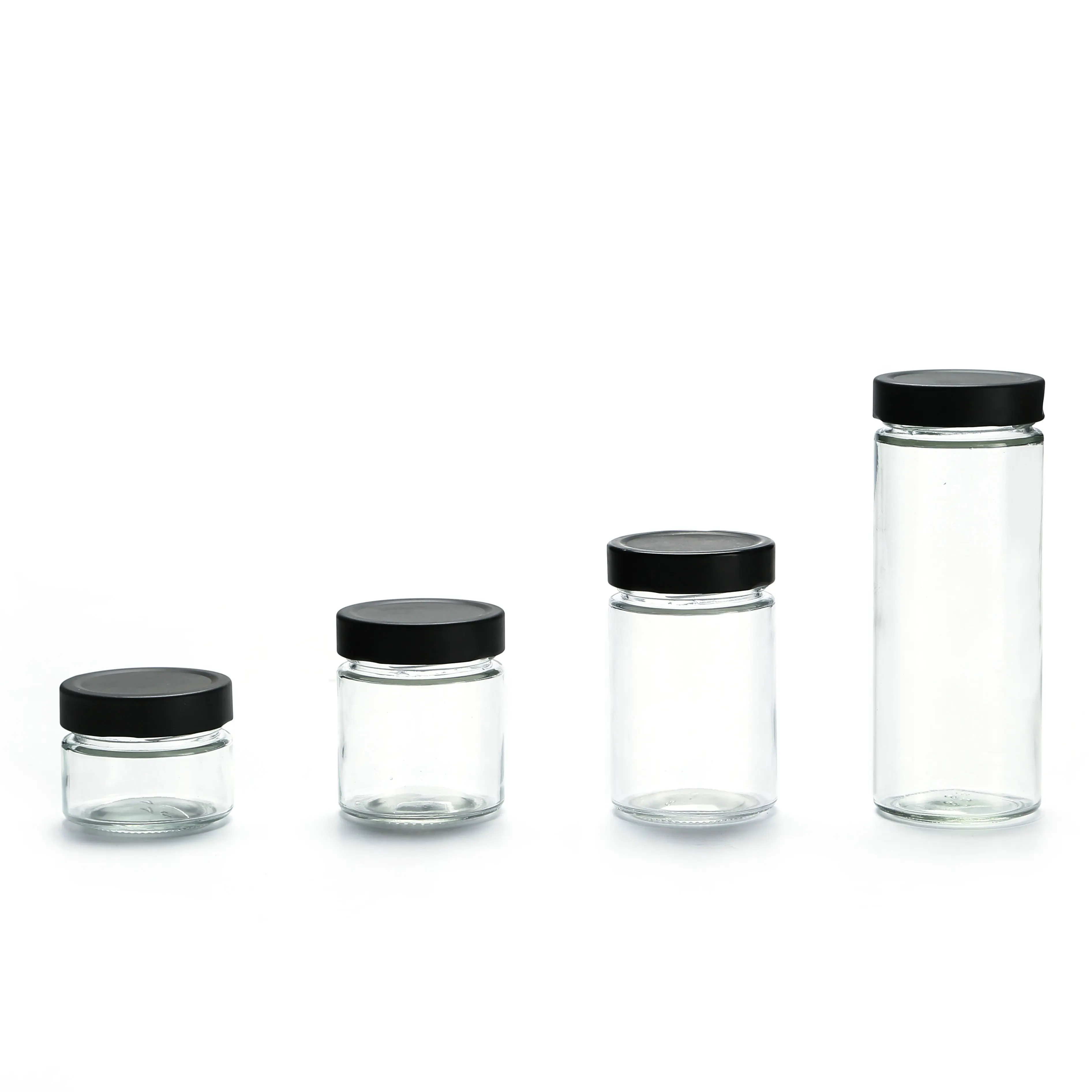 Stock Glass Ergo Jar Honey Jar Glass Jam Jars With Black Deep Twist Off Caps 106ml 212ml 314ml 1951