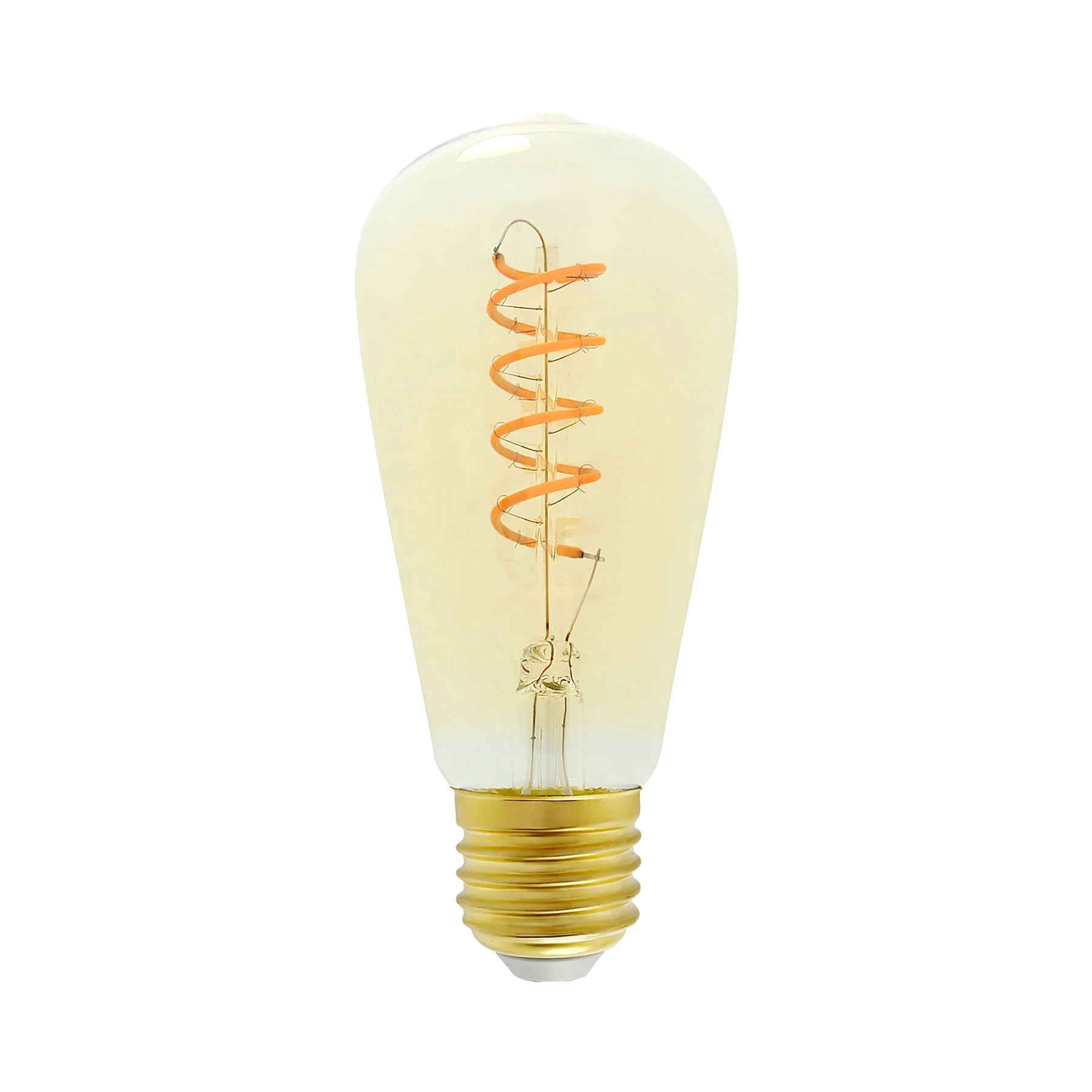 4watt Pear LED ES E27 Screw Base Warm White Gold Spiral Filament Dimmable
