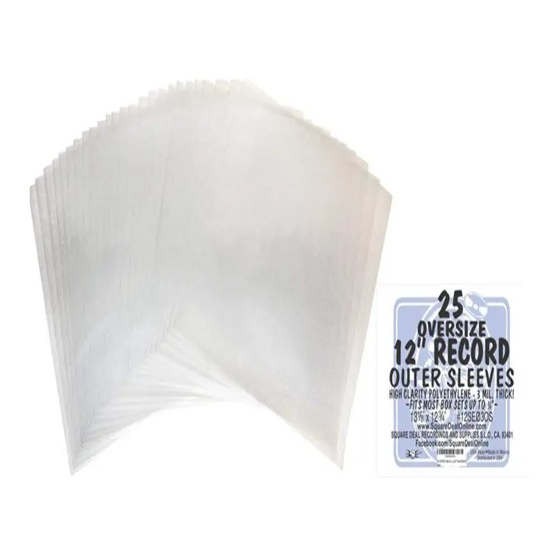 100 Clear Plastic LP Outer Sleeves 3 Mil. HIGH QUALITY Vinyl