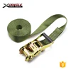 1.5inch 3.8cm 3000kgs polyester ratchet cargo tensioner lashing belt retractable cargo straps without hooks