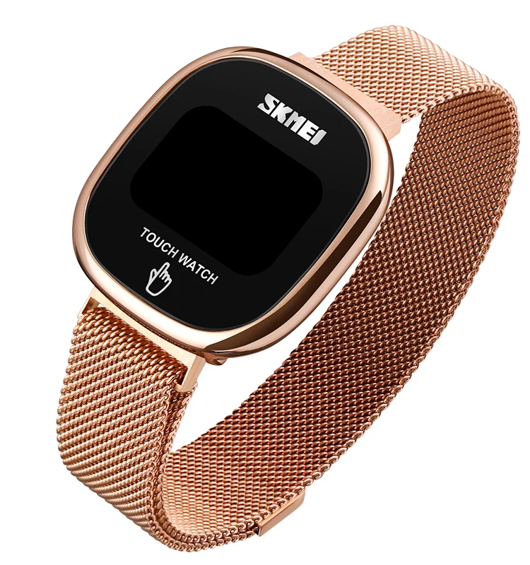 

SKMEI 1589 stainless steel band watches time digital display led light watch