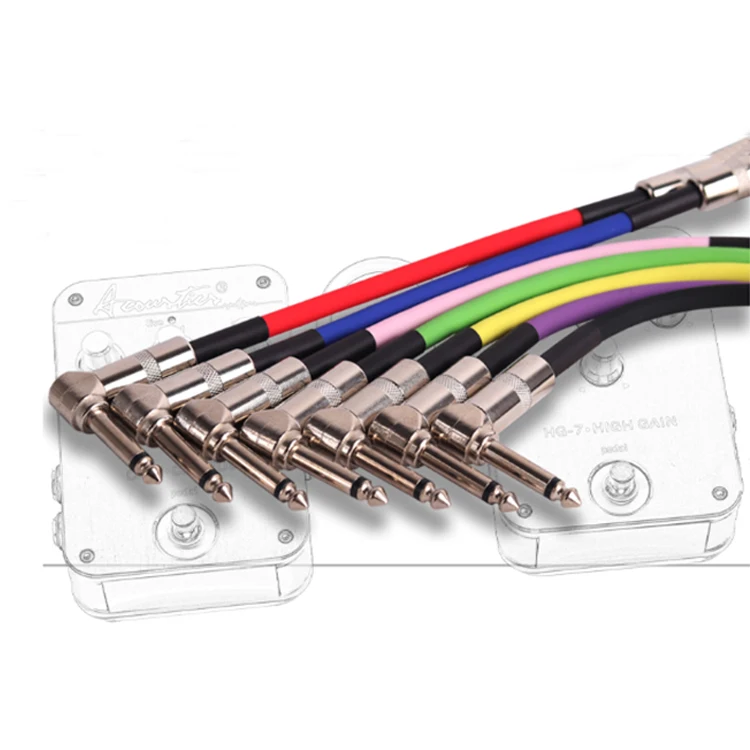 20cm Audio Mono Pedalboard Cord Instrument Cables Colored Effect Pedal