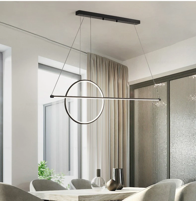 Nordic modern minimalist new restaurant chandelier creative loft lamp minimalist art wrought iron bar personality lighting