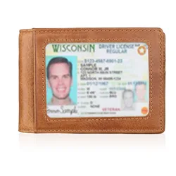 Selling Crazy Horse Leather RFID Card Holder Men Retro Dollar Clip Multi-card Wallet Custom RFID Cash Clip Holder