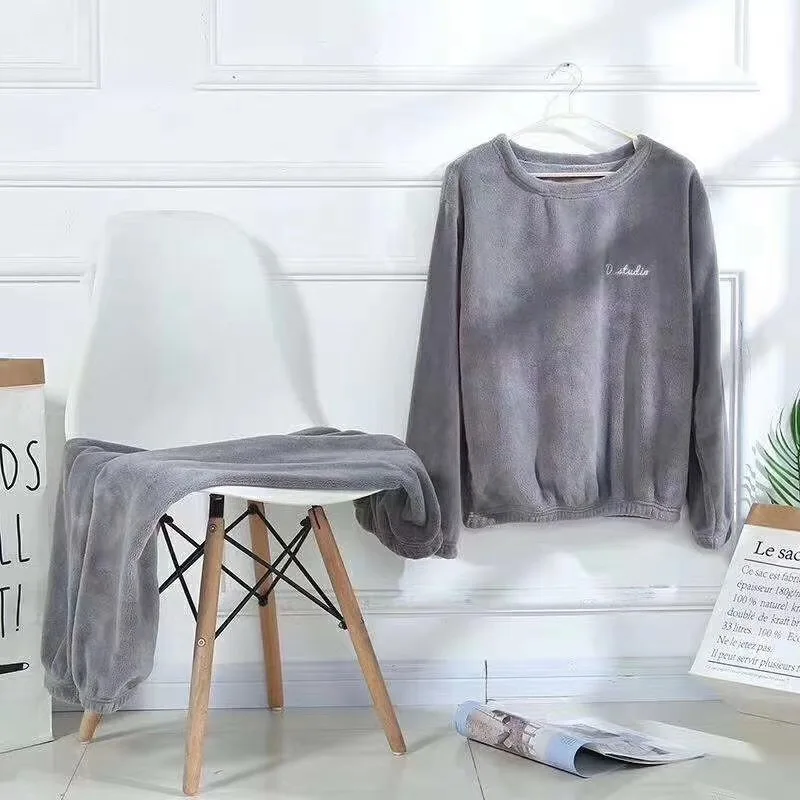 Wholesale Winter&spring Cashmere Pajamas Fleece Women Long Sleeves