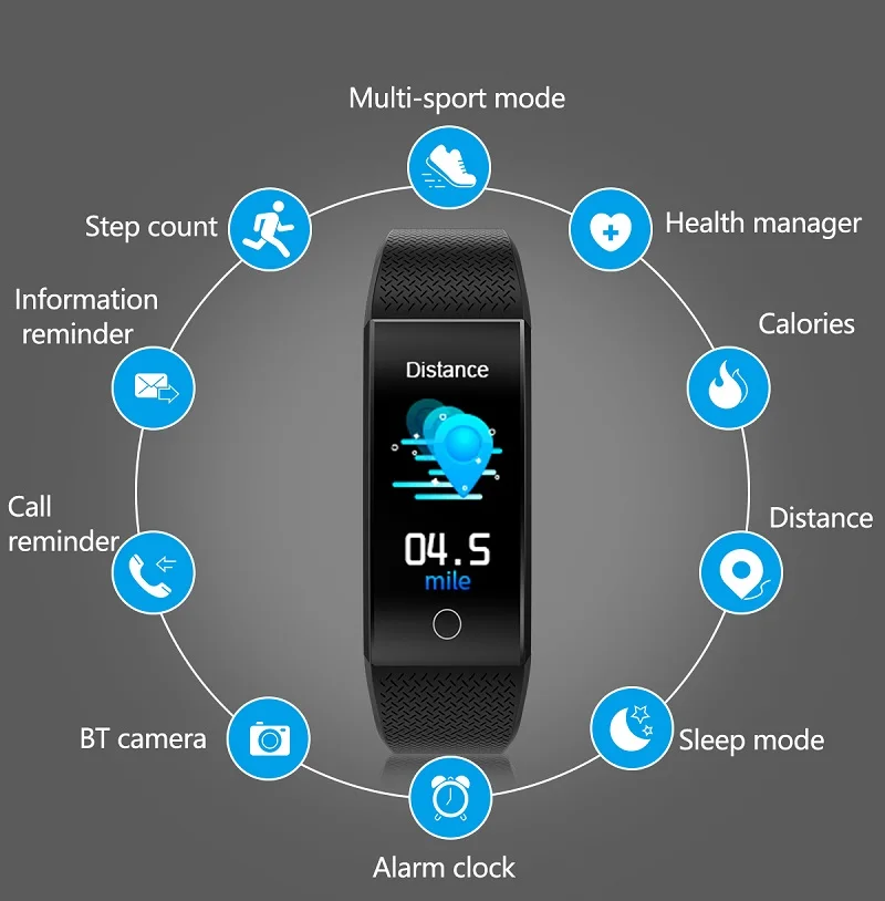 Fitness Tracker Band Wrist Watch Thermometer T1 Body Temperature Sensor Smart Bracelet Buy