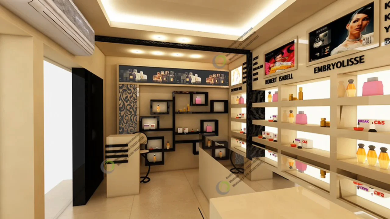 High End Perfume Display Counter Perfume Display Showcase Design For ...