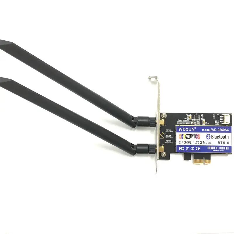 Desktop Intel  9260ac Dual Band 1730Mbps WiFi Bluetooth 5.0 PCI E 1X Card+Cable 