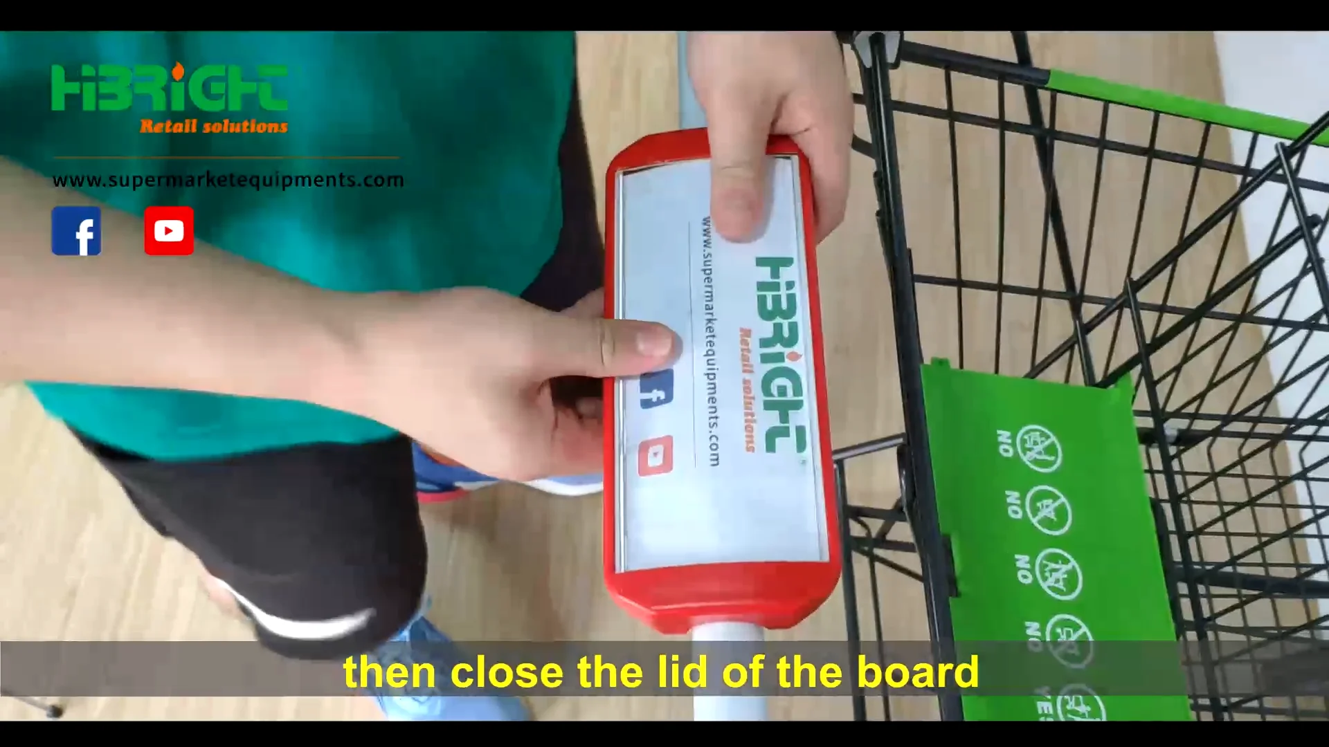 Supermarket Trolley Advertising Frames Shopping Cart Handle Advertising